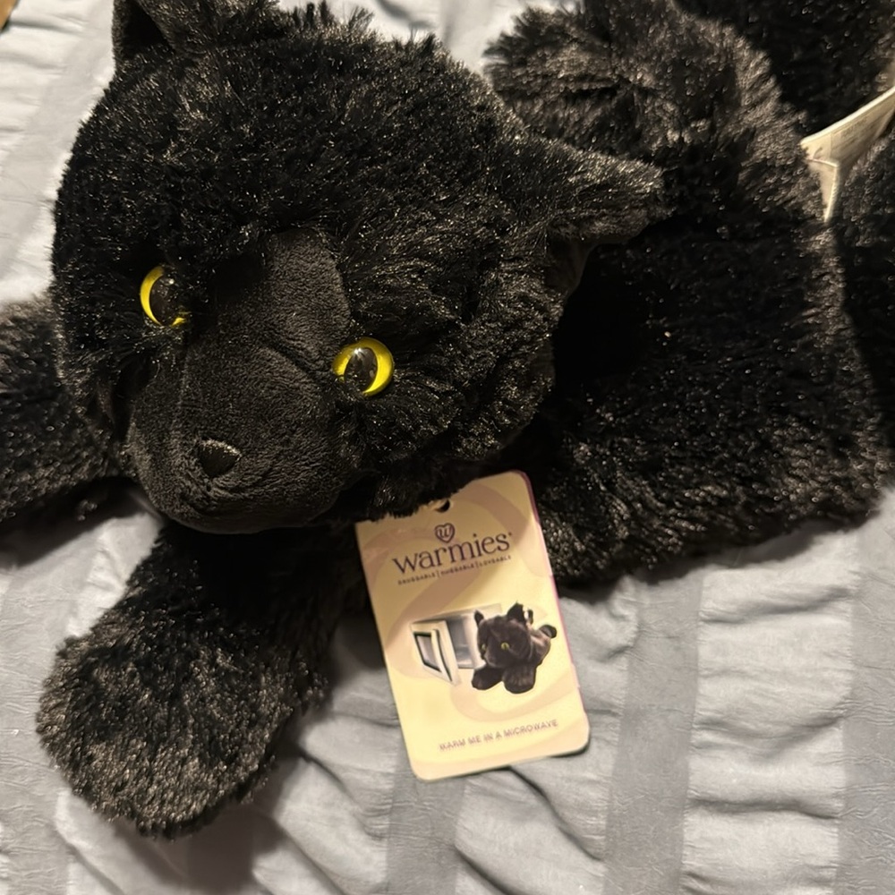 Warmies NEW Heatable, Weighted, Relaxing Lavender Black Cat Heat Plush - Picture 2 of 3